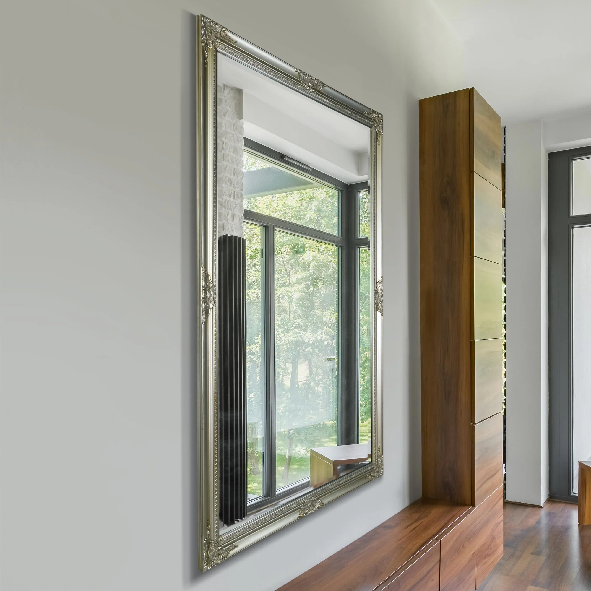Ella Silver Classic Large Wall Mirror 168 x 107 CM