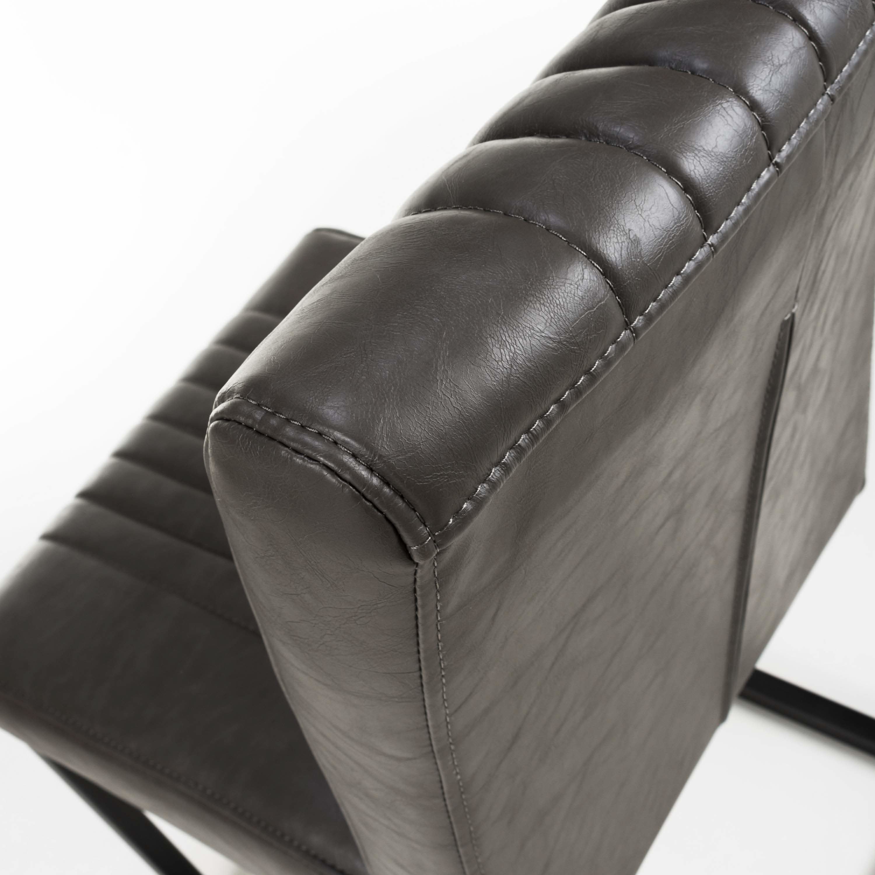 Pair of Buxton Cantilever Leather Effect Dining Chairs - Image 9