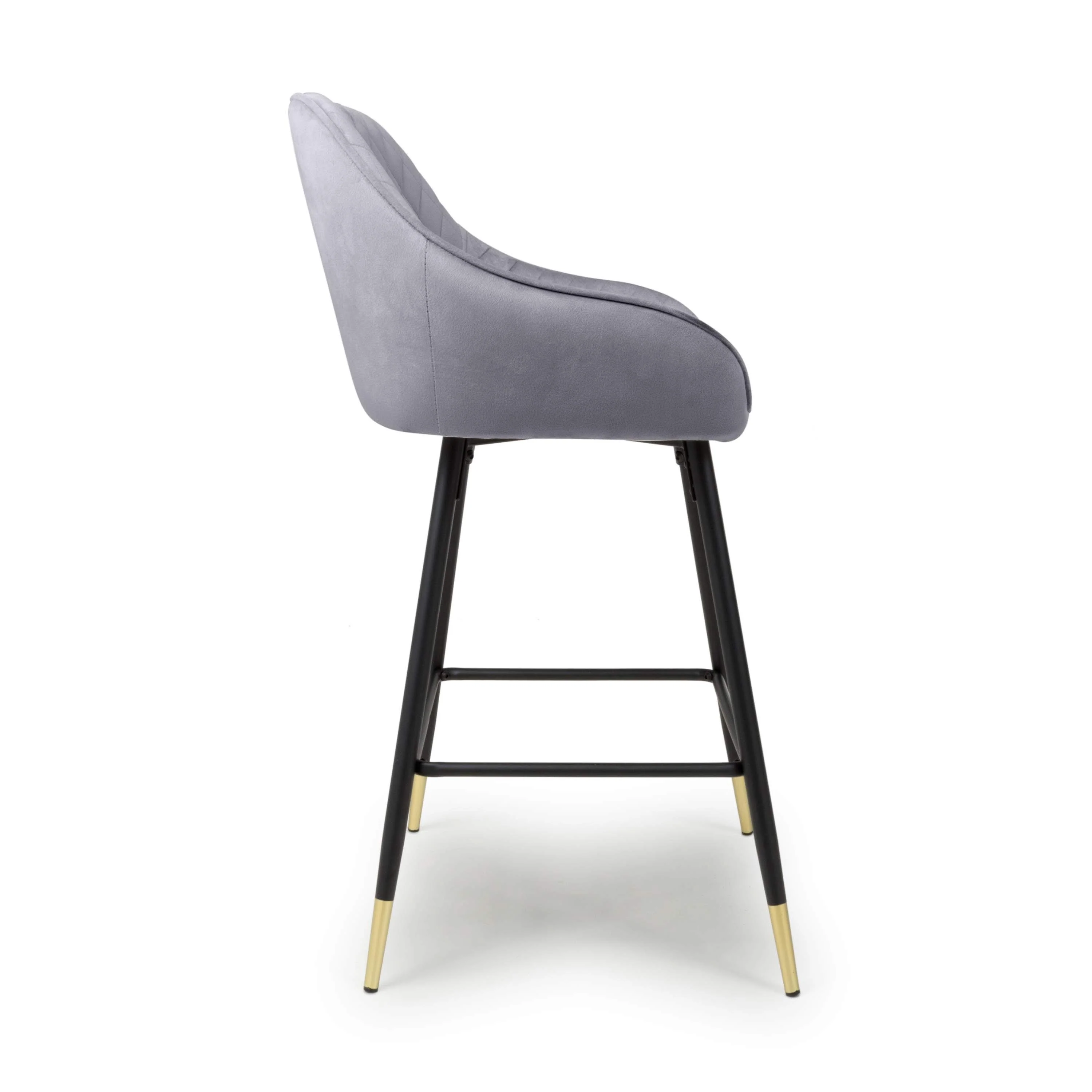 Pair of Halston Brushed Velvet Grey Bar Stools - Image 5