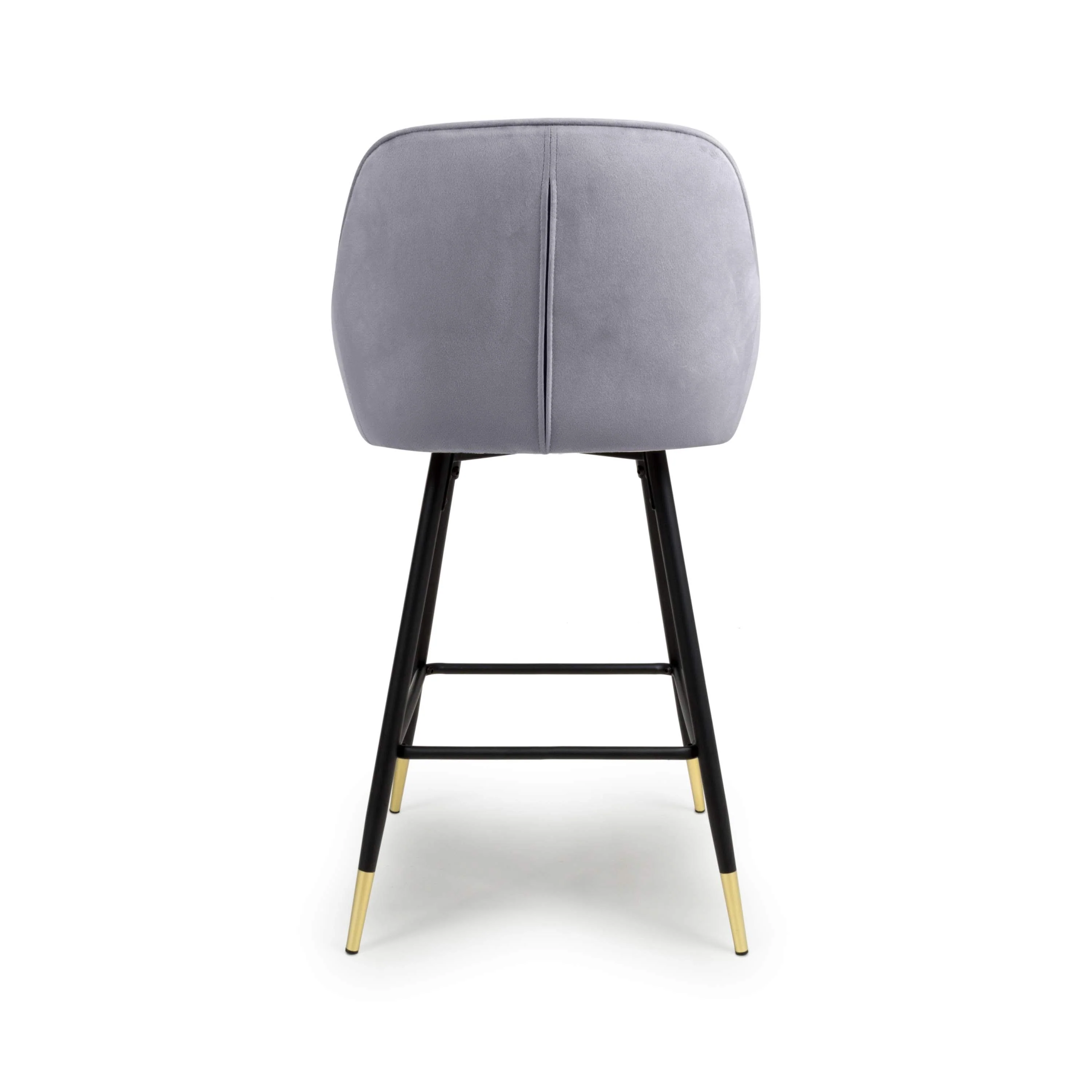 Pair of Halston Brushed Velvet Grey Bar Stools - Image 6